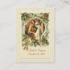 Cartão De Visita Casamento de Natal católico Mary Joseph Santa