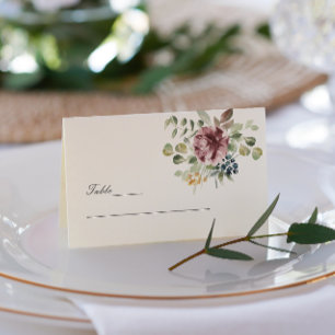 Cartão De Visita Casamento elegante do buquê delicado da anêmona