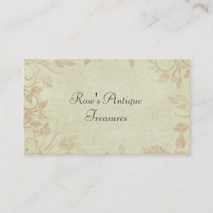 Cartão De Visita Casamento floral Dourado antigo da videira de