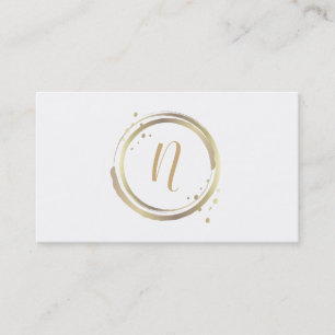 Cartão De Visita Casamento Mínimo Dourado e branco brilhante