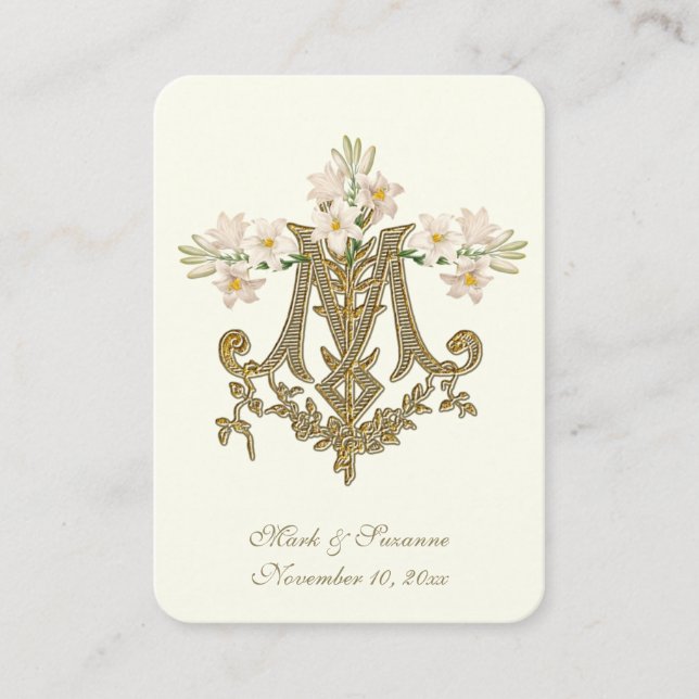 Cartão De Visita Casamento Religioso Católico Favor Santa (Frente)