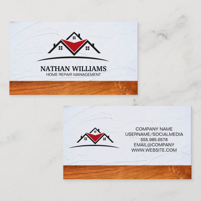 Cartão De Visita Casas de telhado | Imóveis | Construção (Frente/Verso)