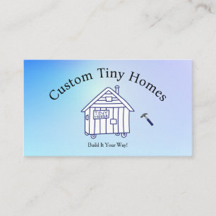 Cartão De Visita Casas Pequenas Personalizadas Azul Personalizáveis
