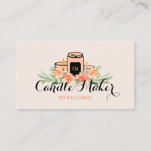 Cartão De Visita Casca de Soja de Vela Suave Elegante