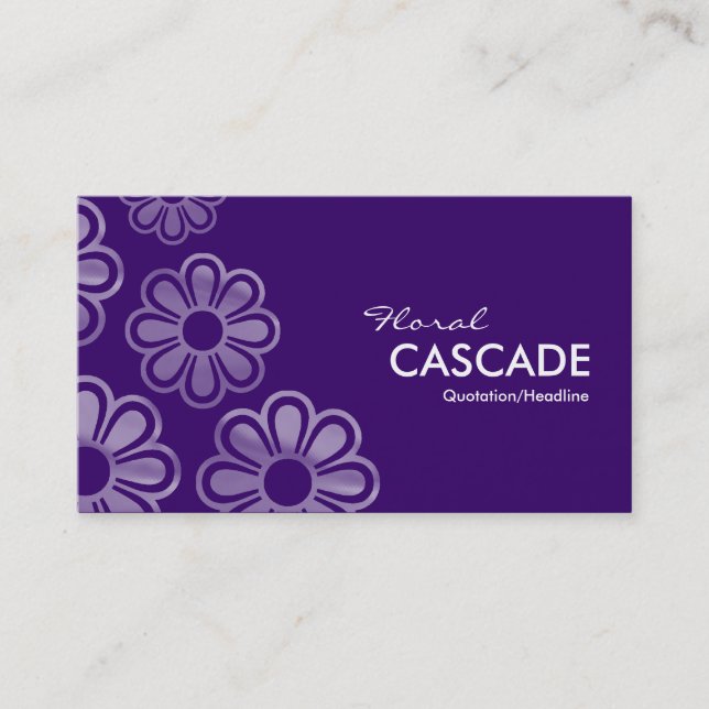 Cartão De Visita Cascata Floral - Violeta Escura (Frente)