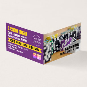 Cartão De Visita Casino Chips, Gerenciador do Casino Detalhado