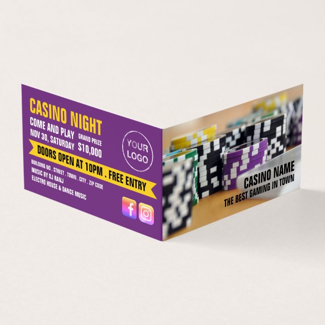 Cartão De Visita Casino Chips, Gerenciador do Casino Detalhado (Exterior)