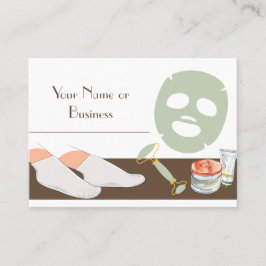 Cartão De Visita Castanho, Branco e Mint Green Spa ou Salão