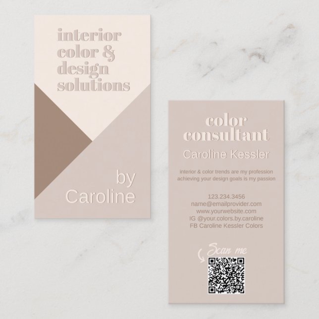 Cartão De Visita Castanho Natural de Ivory Neige Neutro (Frente/Verso)