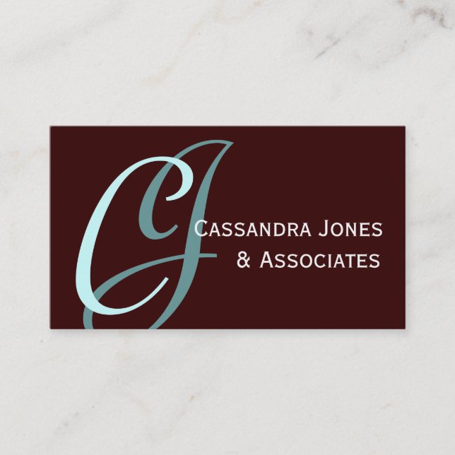 Cartão de visita Castanho Personalizável para Mono (Frente)