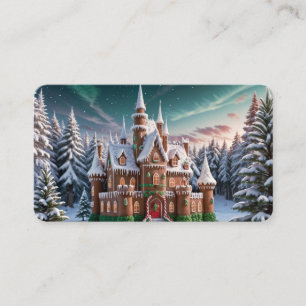 Cartão De Visita Castelo de Pão de Mel da Floresta de Natal Bmark