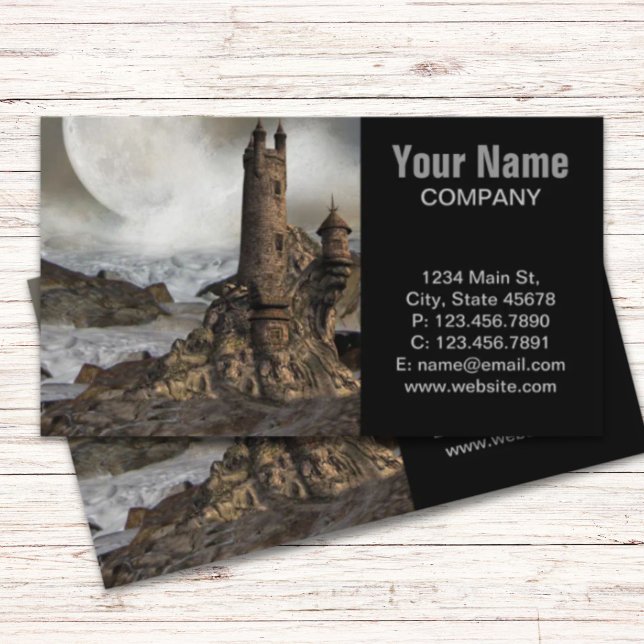 Cartão De Visita Castelo de Renascença da Fantasia Gótica Europa Me (Gothic Europe Medieval Fantasy renaissance Castle Business Card)