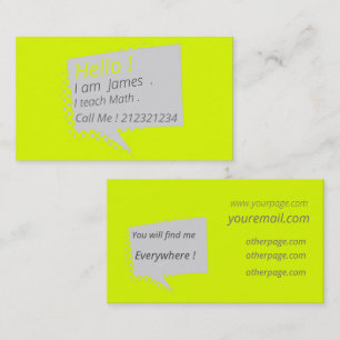 Cartão De Visita Casual&chatty - amarelo fluorescente