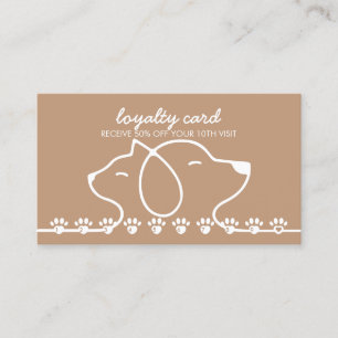 Cartão De Visita Cat Dog Paws soca Discount Marinho de lealdade