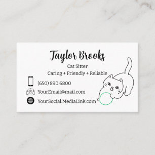 Cartão De Visita Cat Sitting Cattery