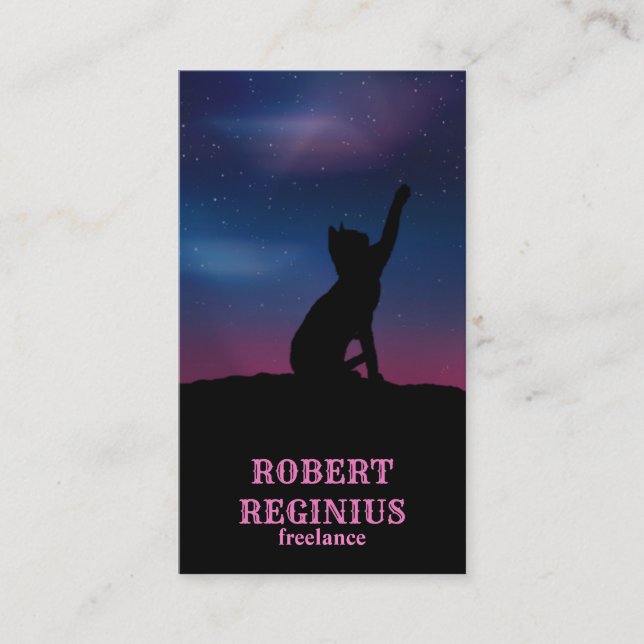Cartão De Visita Cat Star Sky (Frente)
