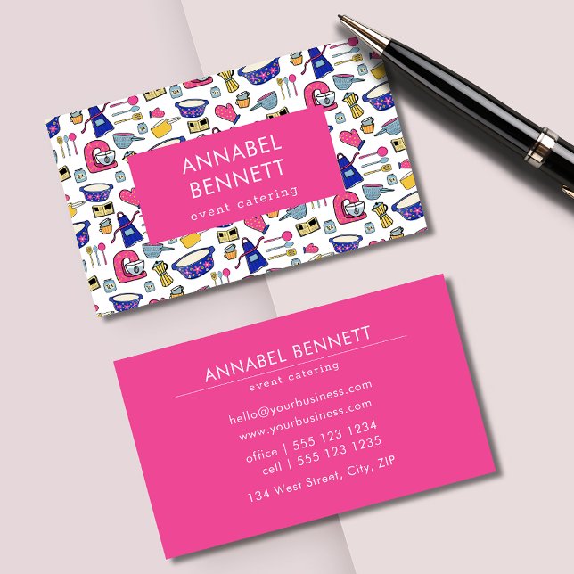 Cartão De Visita Catering Café Restaurant Kitchen (Professional catering business card.  Suit cake bakers, cafes, restaurants and any food business.)