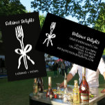 Cartão De Visita Catering Chef Event Planning Food Prep CUSTOM<br><div class="desc">Illustrated with a sweet fork and bow. Perfect business card for catering services and other event planning and food businesses. Hand drawn by me. Change the text, font and colors of this customizable business card by clicking "personalize" above. Available in several colors and styles. Check my shop for more business...</div>