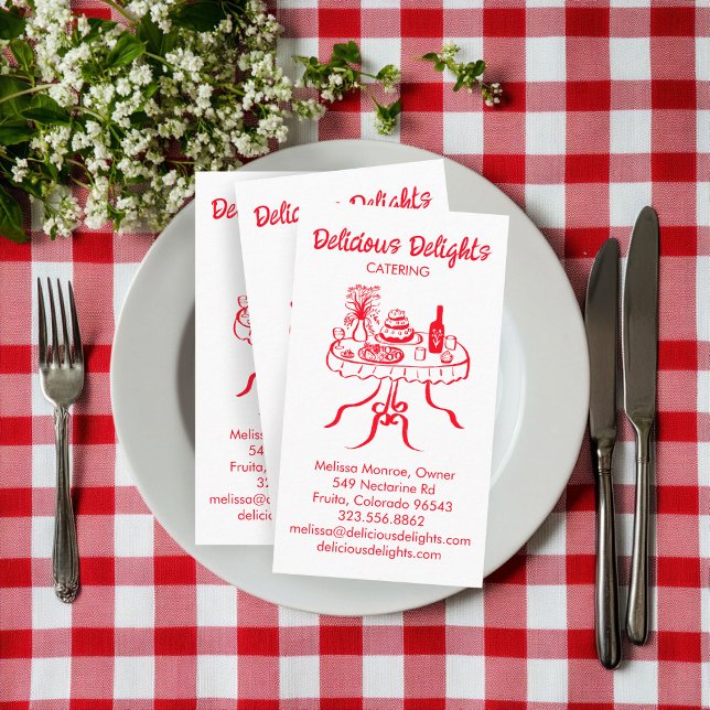 Cartão De Visita Catering Chef Planejamento de Comida Prep PERSONAL (Catering Chef Event Planning Food Prep CUSTOM Business Card
)