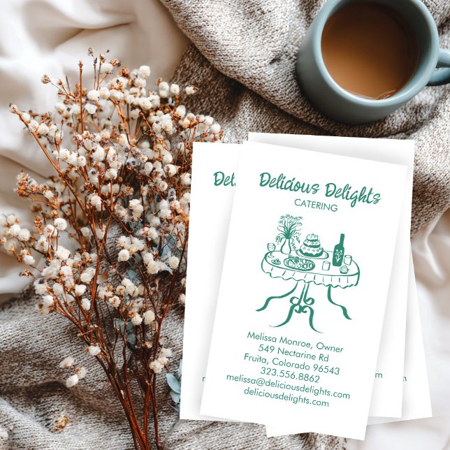 Cartão De Visita Catering Chef Planejamento de Comida Prep PERSONAL (Catering Chef Event Planning Food Prep CUSTOM Business Card
)