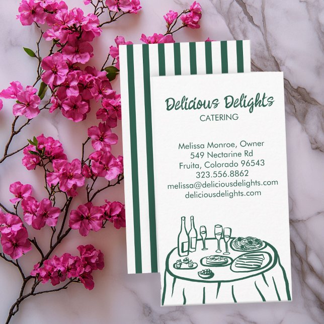 Cartão De Visita Catering Chef Planejamento de Comida Prep PERSONAL (Catering Chef Event Planning Food Prep CUSTOM Business Card
)