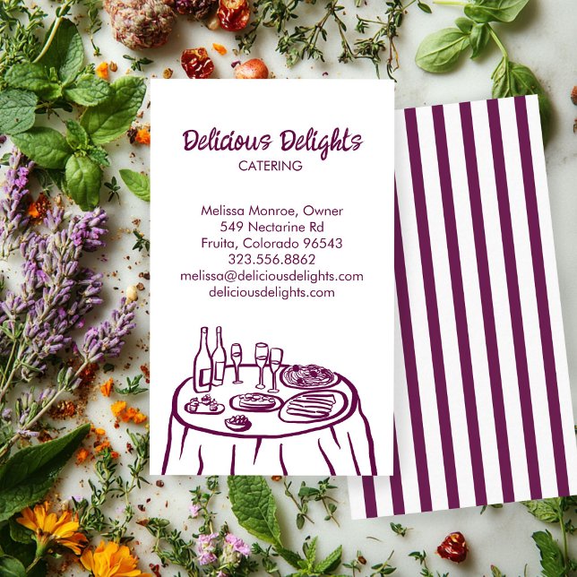 Cartão De Visita Catering Chef Planejamento de Comida Prep PERSONAL (Catering Chef Event Planning Food Prep CUSTOM Business Card
)