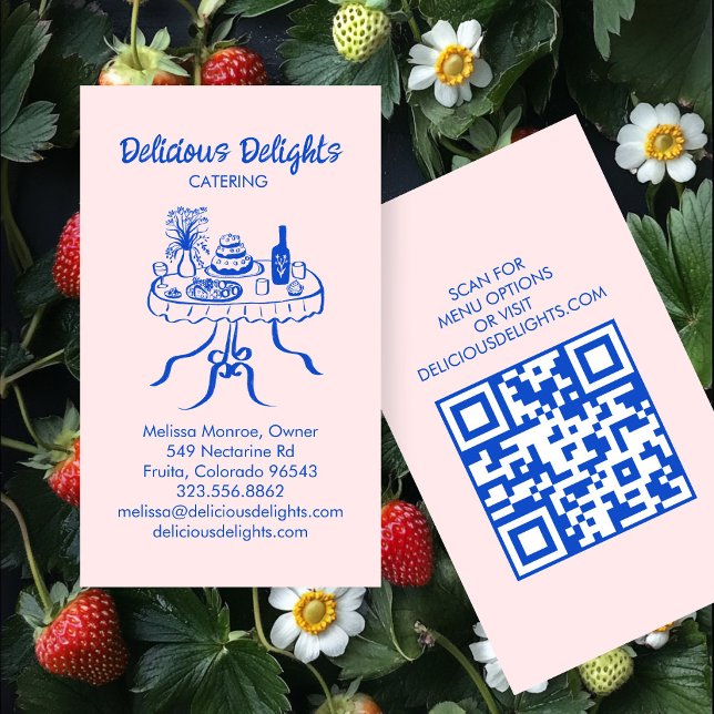 Cartão De Visita Catering Chef Planejamento de Comida Prep PERSONAL (Catering Chef Event Planning Food Prep CUSTOM QR Business Card
)