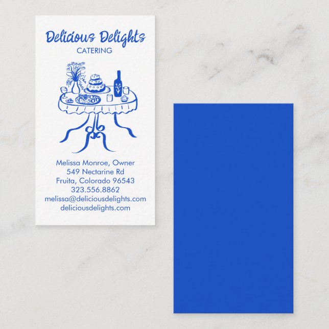 Cartão De Visita Catering Chef Planejamento de Comida Prep PERSONAL (Frente/Verso)