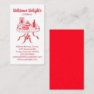 Cartão De Visita Catering Chef Planejamento de Comida Prep PERSONAL