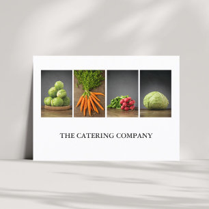 Cartão De Visita Catering de Legumes Branco Elegante