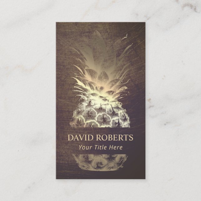 Cartão De Visita Catering de Planejamento de Eventos do Pineapple D (Frente)