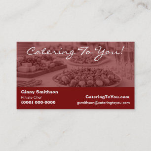 Cartão De Visita Catering Elegante Serviço de Alimentação e Chef