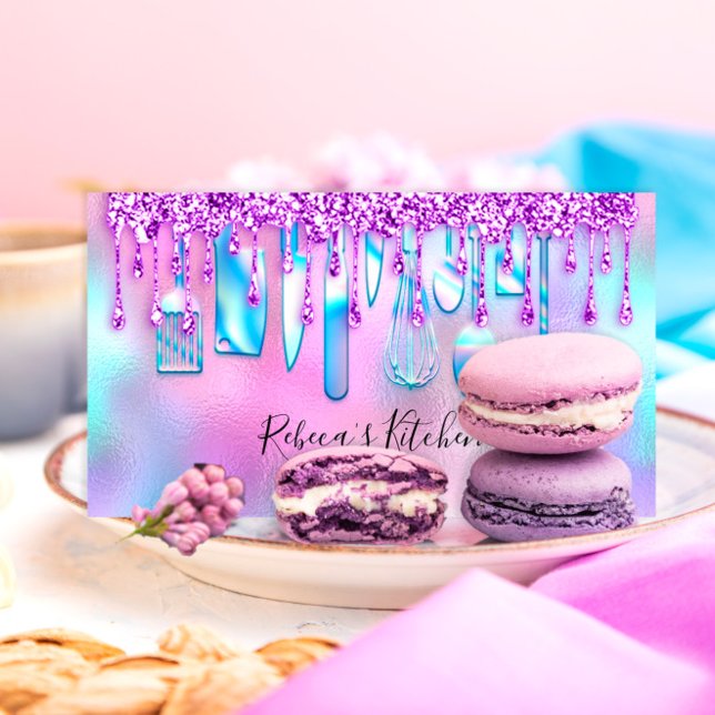 Cartão De Visita Catering Personal Chef Kitchen Faces Holográfico (Criador carregado)