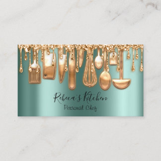 Cartão De Visita Catering Personal Chef Restaurant DriRosa Green