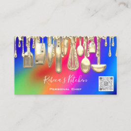 Cartão De Visita Catering Personal Chef Restaurant Drivers QR Code