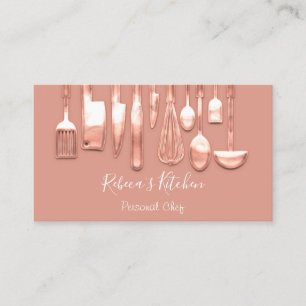 Cartão De Visita Catering Personal Chef - Rosa Blush