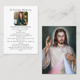 Cartão De Visita Catholic Divine Mercy Jesus Funeral Prayer Card