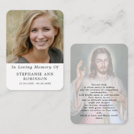 Cartão De Visita  Catholic Divine Mercy Jesus Funeral Prayer Card