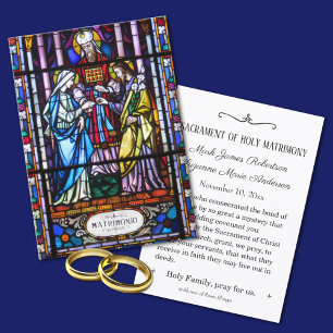 Cartão De Visita Catholic Wedding Stained Glass Holy Card