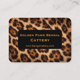 Cartão De Visita Cattery de Gato Bengal Personalizável