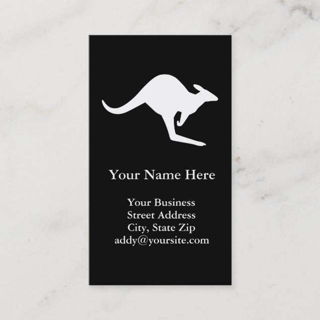 Cartão De Visita Caution Kangaroo (Frente)