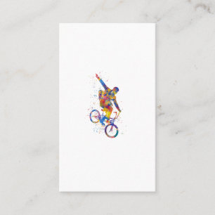 Cartão De Visita Cavaleiro Bmx de Aquarela