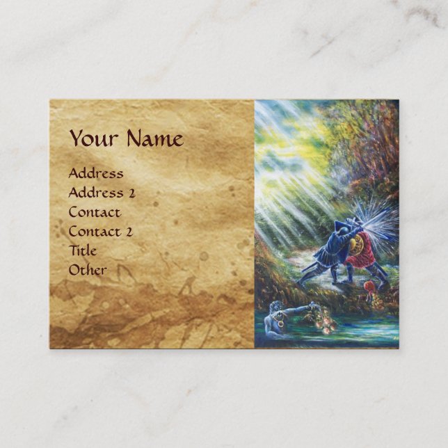 Cartão De Visita Cavaleiros de Luta de ROSA, Diabo, Pergaminho (Frente)