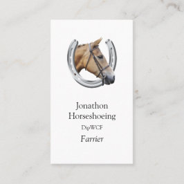 Cartão De Visita Cavalo da castanha em uma ferradura de prata