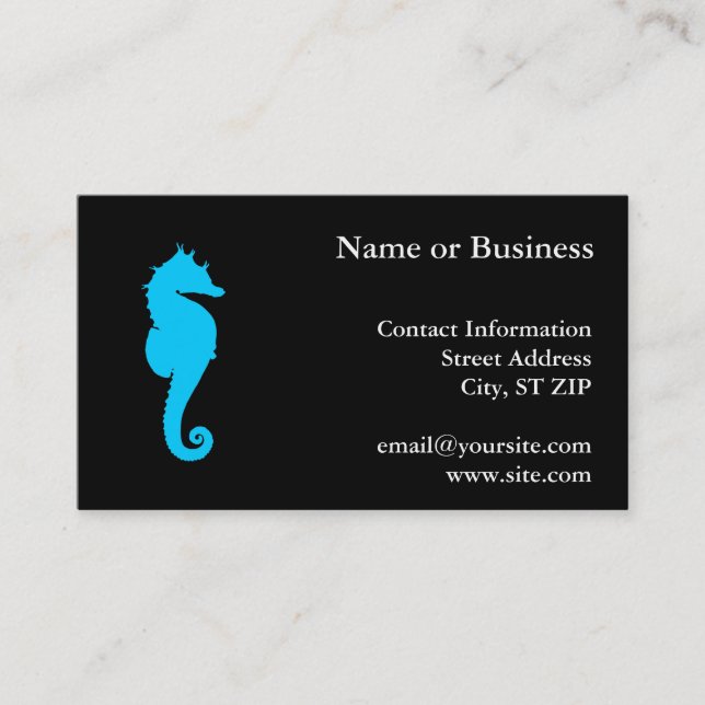 Cartão De Visita Cavalo de mar aquático (Frente)