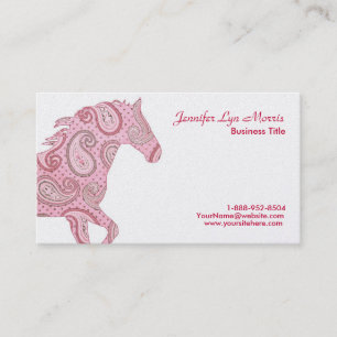 Cartão De Visita Cavalo de Paisley Rosa