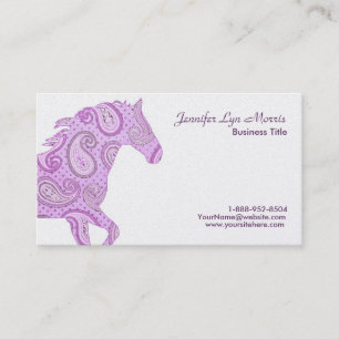 Cartão De Visita Cavalo de Paisley Roxo