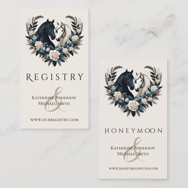 Cartão De Visita Cavalos de Casamento no Amor (Frente/Verso)