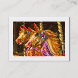 Cartão De Visita Cavalos felizes-redondos (Bordados)
