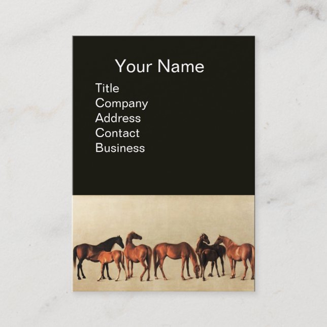 Cartão De Visita CAVALOS/MARES E ROUPOS Pretos (Frente)